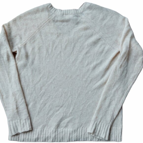 Minnie Rose Cashmere Cream Coloured V Neck Sweater Size Small - Picture 5 of 7